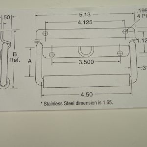 5 3/16 Inch Zinc Chest Handle