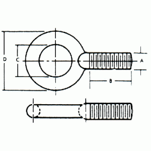 1 - 8 in Plain Pattern Eye Bolts
